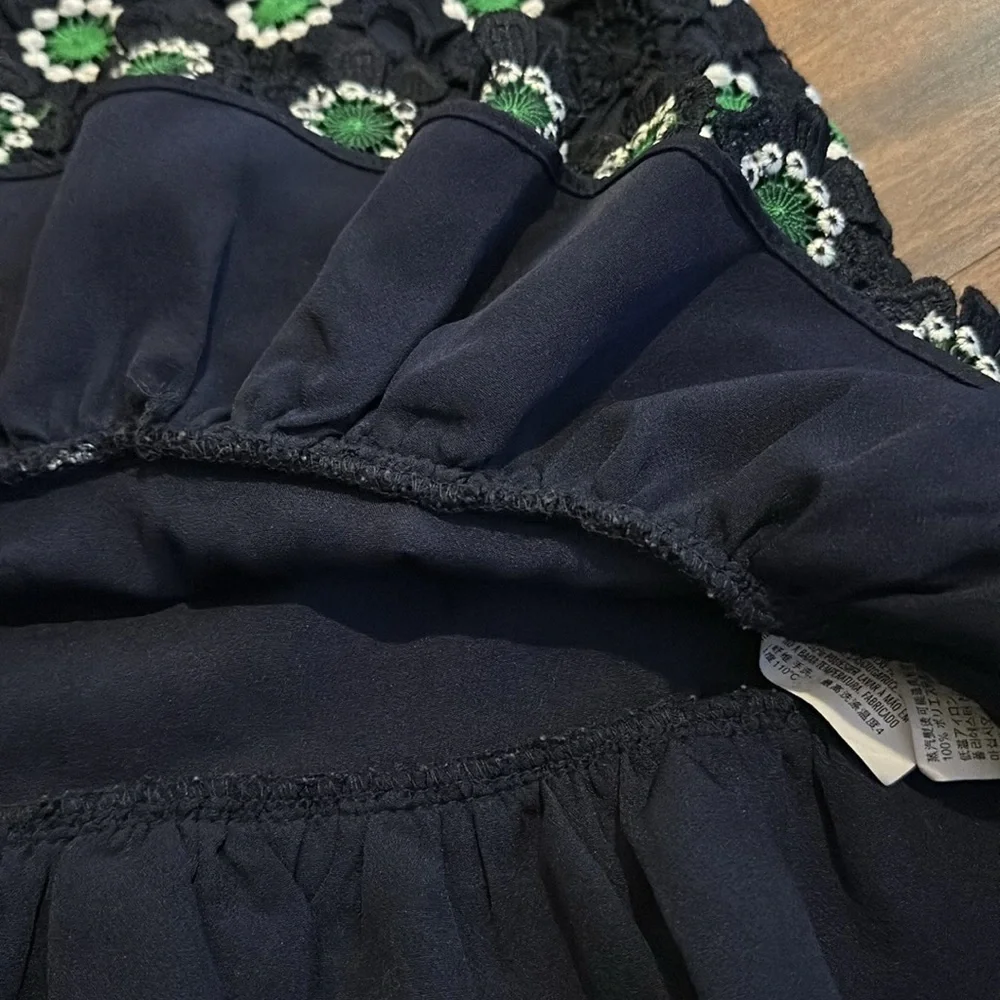 English Factory Floral Embroidered Navy and Green Skirt size Small - Picture 7 of 11